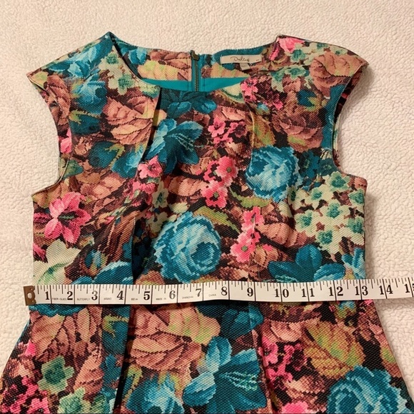 Darling Brand Floral Print Retro Sheath Dress Mid Centrury Modern 60s - Picture 9 of 12